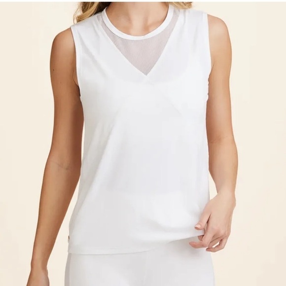 ALALA Women’s Size Small Flyweight Tank Top White Spandex Athletic Wear Mesh - Picture 1 of 10